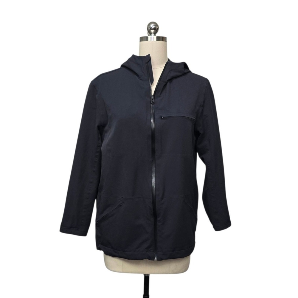 Outdoor Voices Black Hooded Full Zip Windbreaker Jacket Size Small Gorpcore